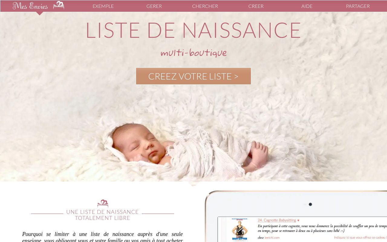 Page d'accueil de mesenvies.fr
