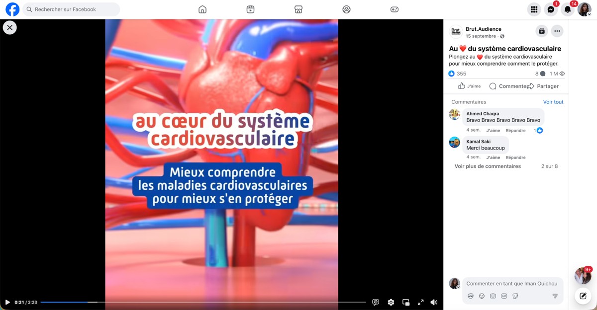 Capture du film de prévention de l’Assurance Maladie montrant un environnement cardiovasculaire.