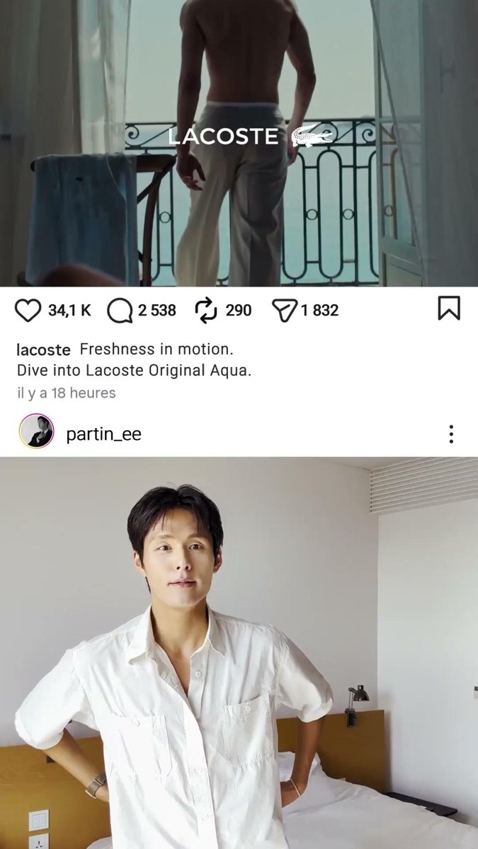 Autre déclinaison du format Lacoste avec un créateur dans son intérieur.