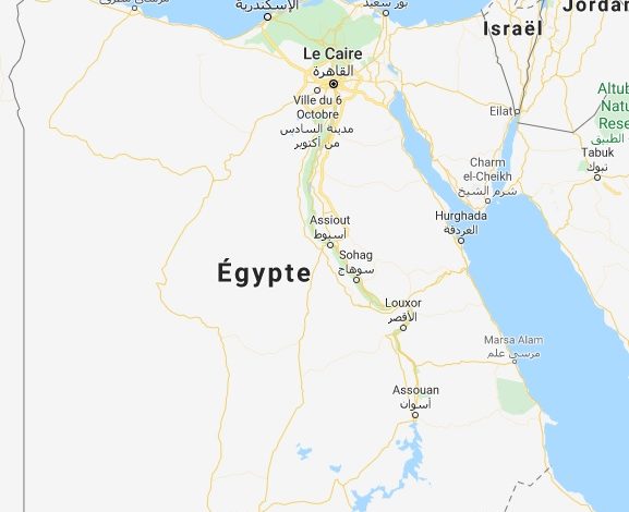 Carte des destinations au cours d'une croisière d'un voyage sur le Nil en Egypte